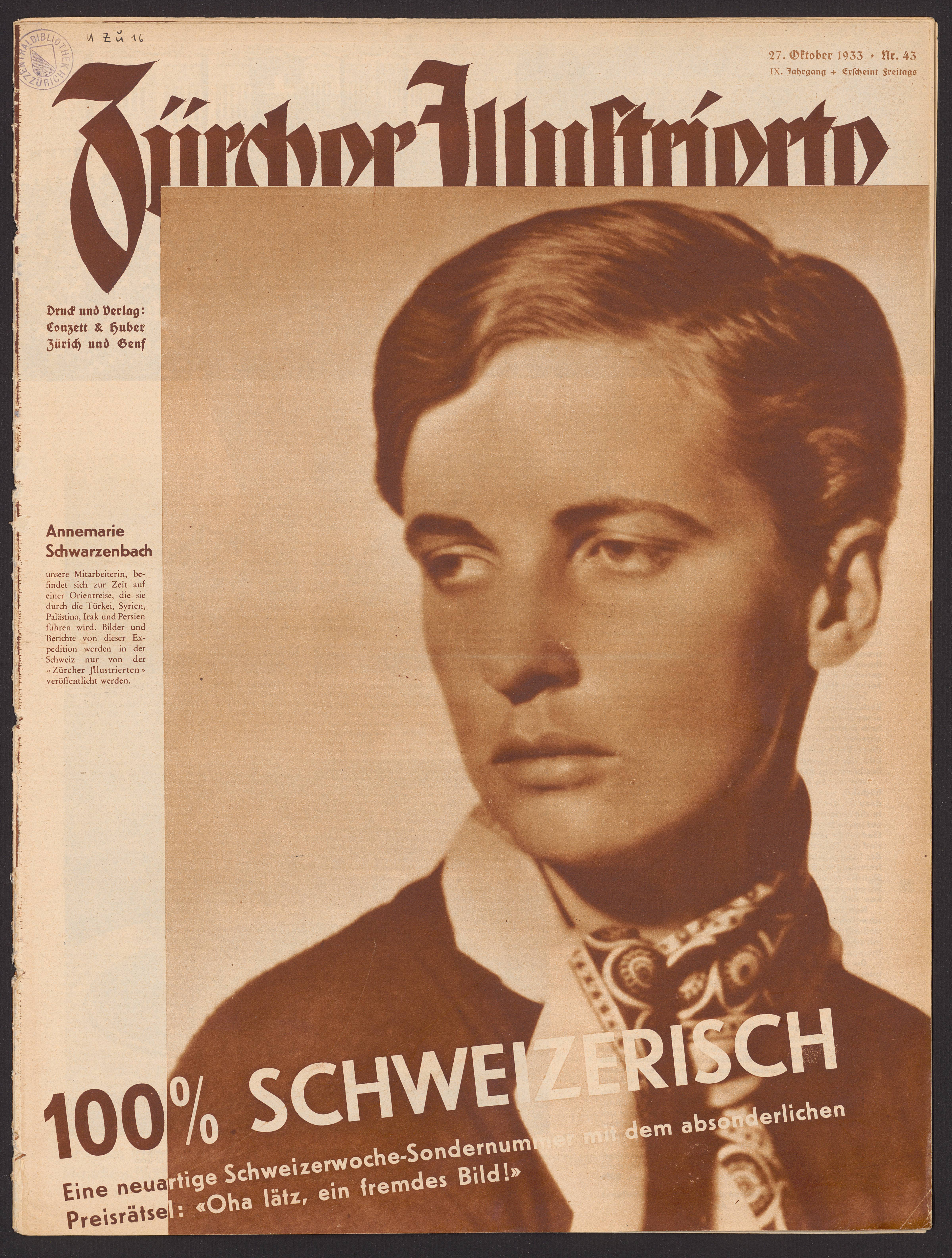 Schwarzenbach Portrait Zürcher Illustrierte 1933